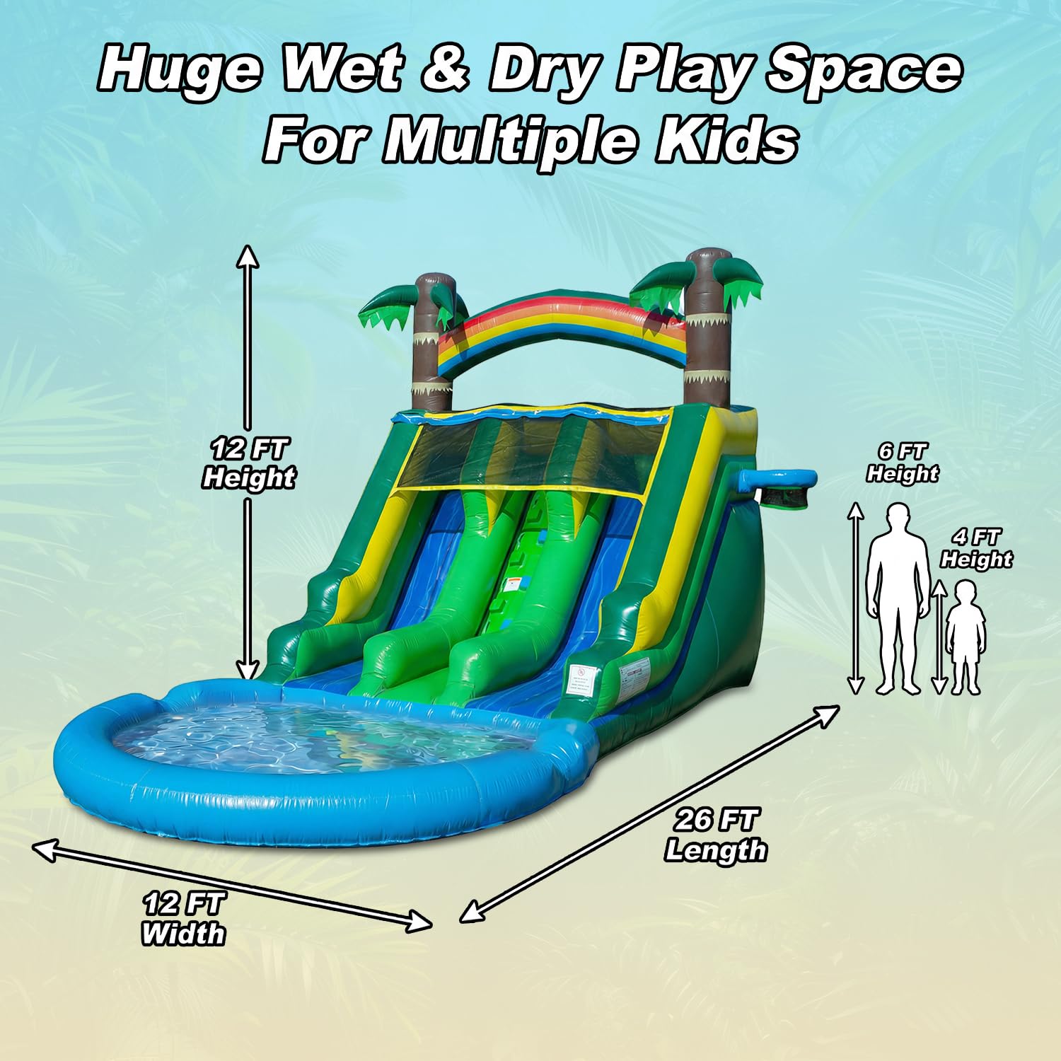 Amazon.com: Wonder Dome Kids Backyard Tropical Theme Dual-Lane